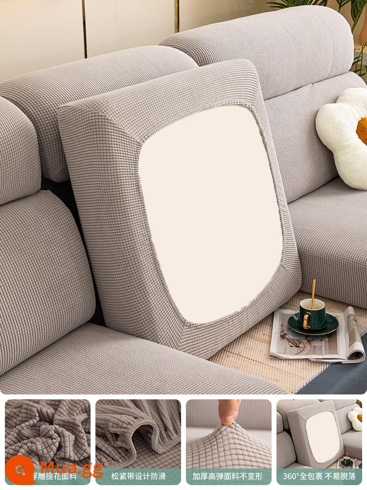 Bọc ghế sofa đa năng bao gồm tất cả bốn mùa phổ quát không cần đo tựa đầu tựa lưng bao đàn hồi đệm ghế bọc ghế sofa - Bình minh - xám nhạt