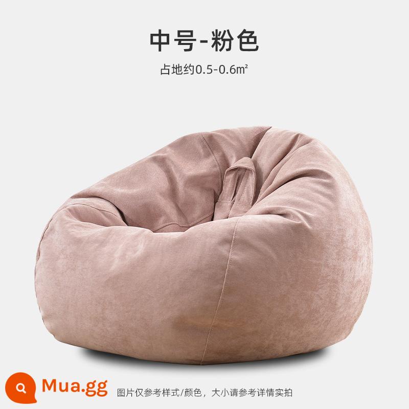 Ghế sofa lười có thể nằm và ngủ trên chiếu tatami túi đậu đơn ban công ghế tựa thư giãn ký túc xá phòng ngủ ghế sofa nhỏ - Hồng cỡ vừa [lớp lót độc lập]