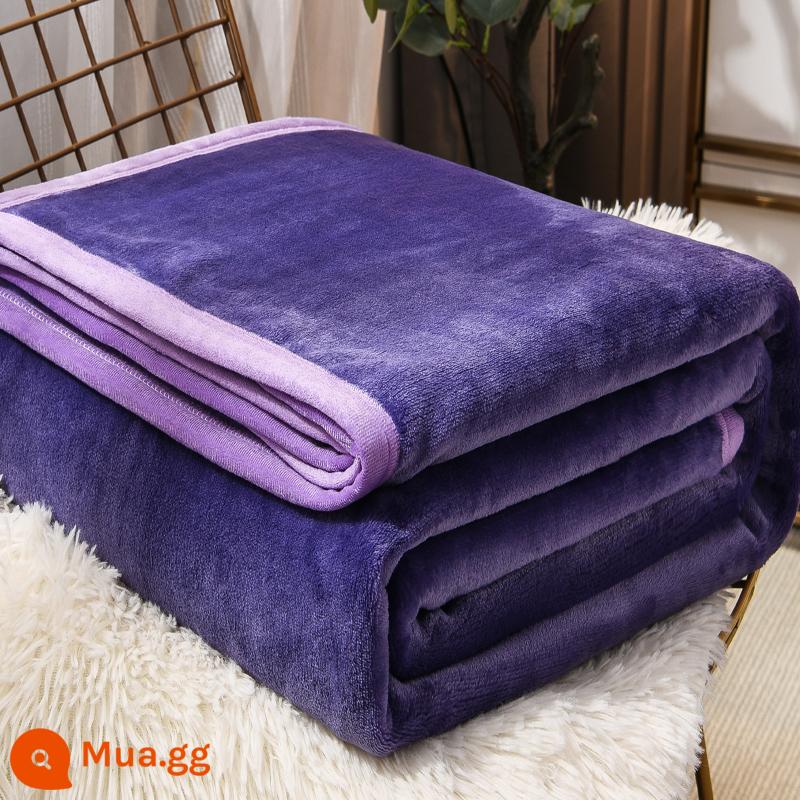 Dép Nỉ Chăn Giường Chăn Nhung San Hô Chân Sofa Văn Phòng Chăn Sinh Viên Mùa Đông Dày Ấm Tờ - tím đậm