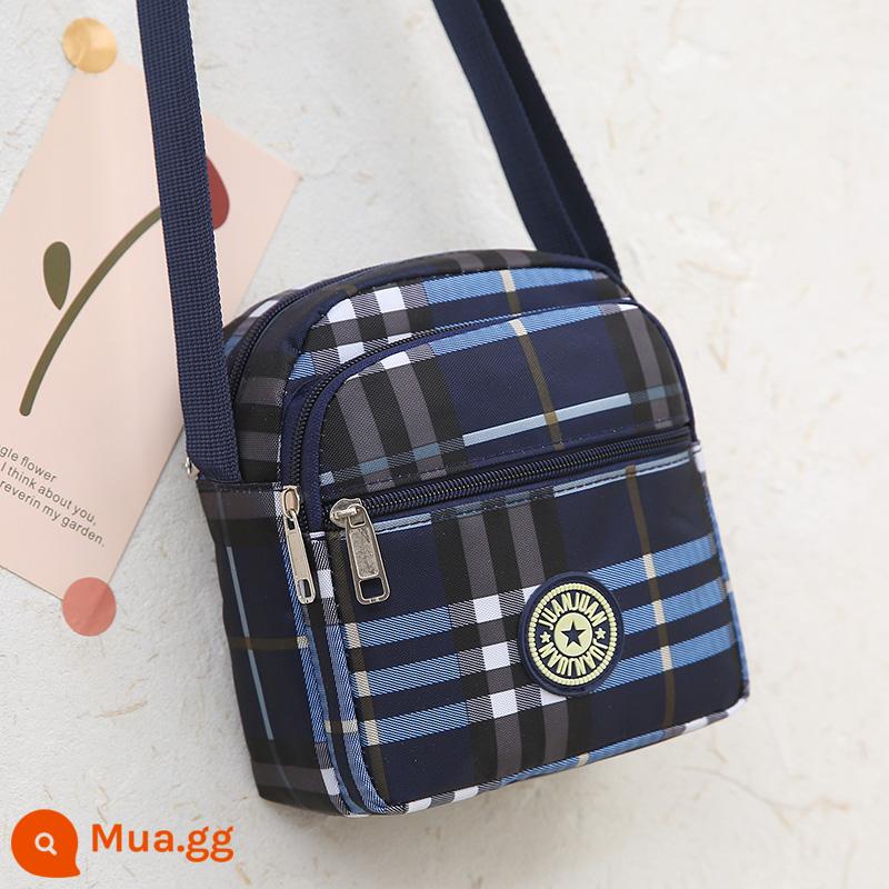 Điện thoại di động túi mini 2020 mới thời trang nữ xiên chéo mini vải Oxford túi nữ xách tay Messenger túi vải - kẻ sọc xanh 2017