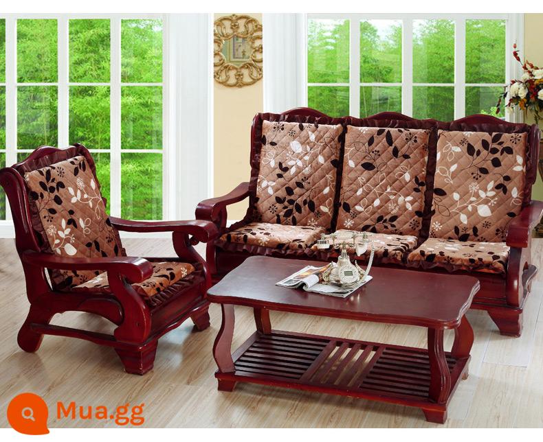 Sofa gỗ đệm có tựa lưng đệm ghế gỗ đệm một mảnh gỗ gụ thoáng mát đệm ghế dày đệm mùa đông - Lá trong tình yêu