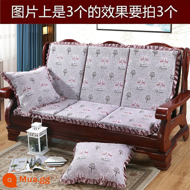 Sofa gỗ đệm có tựa lưng đệm ghế gỗ đệm một mảnh gỗ gụ thoáng mát đệm ghế dày đệm mùa đông - Những điều tốt đẹp sẽ đến theo cặp màu tím