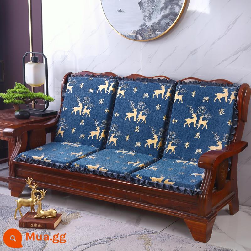 Sofa gỗ đệm có tựa lưng đệm ghế gỗ đệm một mảnh gỗ gụ thoáng mát đệm ghế dày đệm mùa đông - Màu trắng khiến mọi thứ trong nhà đều vui vẻ-Deep Blue