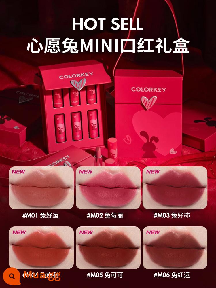 Colorkey Kelaqi Lip Men Hộp Quà Tết Tân Mão Năm Mới Có Hạn Chúc Thỏ Mini Bộ 6 Quà Tết - Hộp quà son mini phiên bản giới hạn nhân dịp Năm Mão ❤ Ra mắt sản phẩm mới