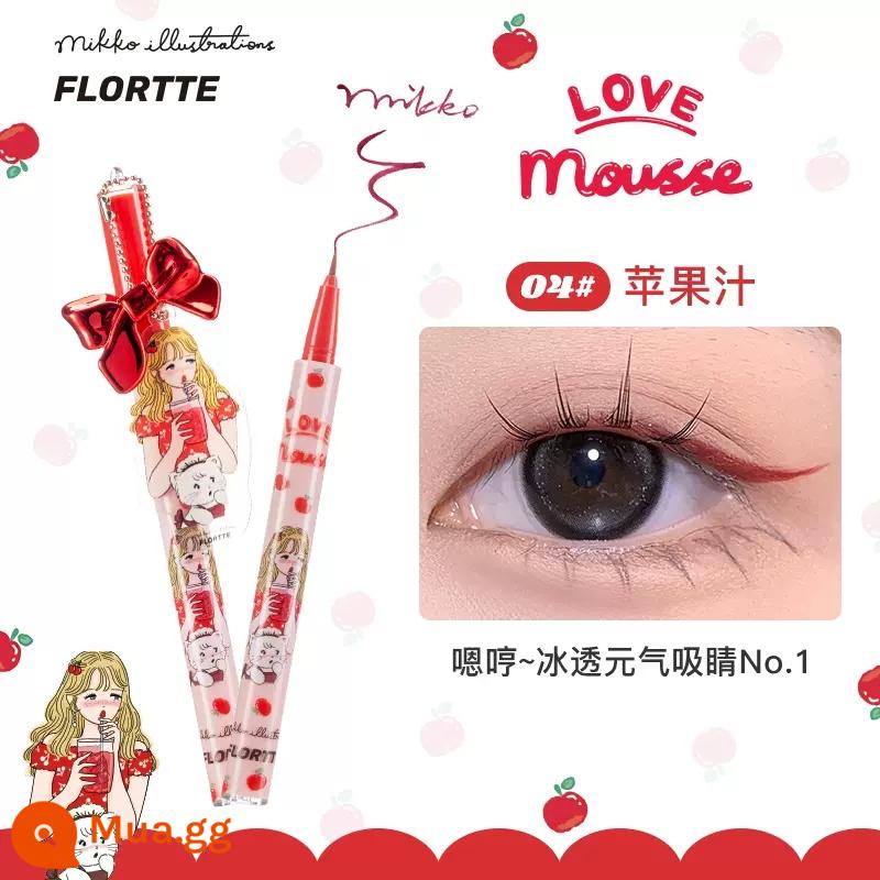 FLORTTE Flower Loria Nằm Tằm Bút 04 Hoa Rơi Leah Bút Kẻ Mắt Cực Mịn Xuống Đường Viền Bút Keo Bóng - quả mơ