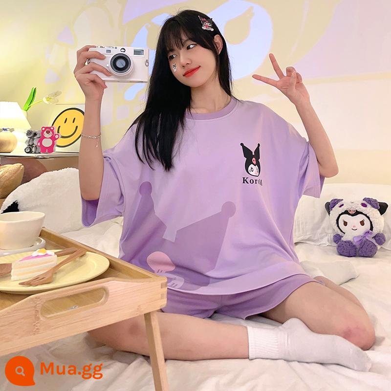 Bộ đồ ngủ Nanjiren nữ mùa hè 2023 bộ đồ hai mảnh cotton ngắn tay mới dễ thương mặc ở nhà mùa hè mùa hè - LX-61014