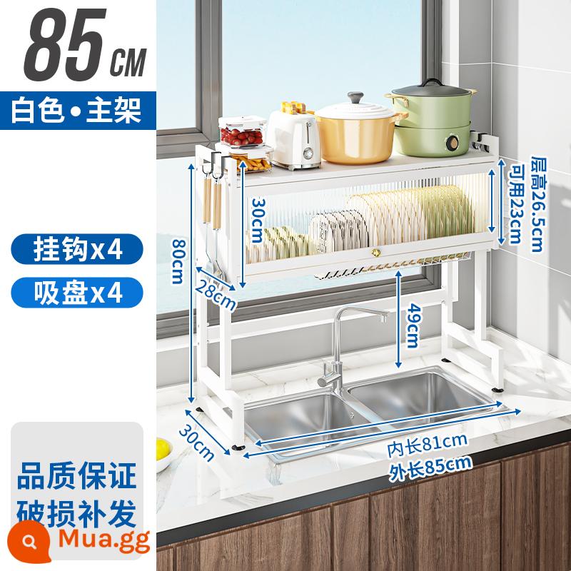 Bồn rửa nhà bếp, máy tính bảng kính viễn vọng kính thiên văn - Model cố định [85cm trắng] 4 móc + khung chính tiêu chuẩn