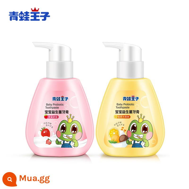 Frog Prince Kem đánh răng Probiotic dành cho trẻ em 3-12 tuổi Trẻ em có chứa Fluoride Học sinh tiểu học Kem đánh răng chống sâu bướm dành cho trẻ em - [Khuyến nghị neo] Kem đánh răng Probiotic 140g*2