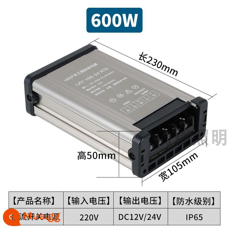 Máy biến áp xoay chiều hình tròn chống nước 220V sang 12V400W600W chống mưa DC chuyển đổi nguồn điện 220V sang 24V - Bộ nguồn chuyển mạch chống mưa DC 600W (nhận xét điện áp