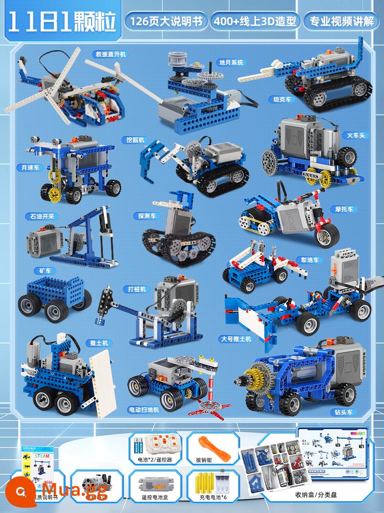 Lập Trình Robot Điện Khối Xây Dựng Đồ Chơi Lắp Ráp Điện Tử Xếp Hình Giáo Dục Trẻ Em Hạt Bé Trai 9686 Trẻ Em - [Ưu đãi trong thời gian có hạn] ⭐️⭐️⭐️Thiết kế chương trình điều khiển từ xa (Đội cứu hộ kỹ thuật vũ trụ) điện 1181 hạt + 400 hình trực tuyến (miễn phí 6 pin + sách hướng dẫn + hộp lưu trữ)