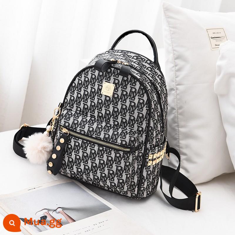 Ins Net Red Superfire Twees Nữ Summer 2022 Phiên bản mới của Hàn Quốc về thời trang Tide Rivet Rivet Backpack Túi thông thường - [Phong cách sang trọng] Kích thước nhỏ màu đen