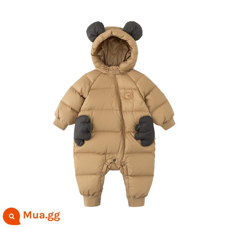 [Fleet] Áo khoác nỉ mùa đông Papa crawl mới dành cho nam nữ Jumpsuit giữ ấm khi đi chơi và siêu dễ thương - Cà phê nâu