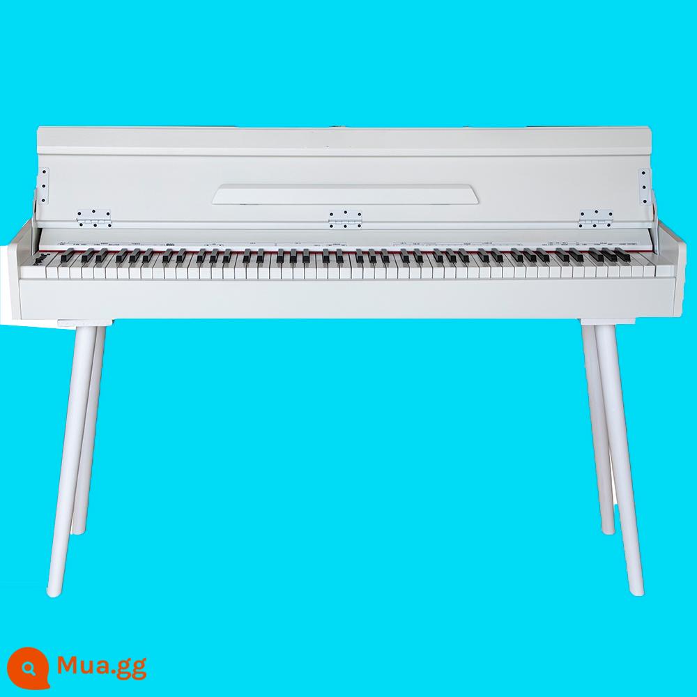 Bàn Schumanjia Đàn Piano Ngăn Kéo Gỗ Chắc Chắn Đàn Piano Điện Tử Búa 88 Phím Cho Người Lớn, Trẻ Em, Người Mới Bắt Đầu, Di Động - (Có nắp) Màu trắng đậm + Ghế đẩu Sản phẩm mới