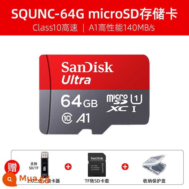 Thẻ nhớ SanDisk 64g tốc độ cao điện thoại di động lái xe ghi thẻ nhớ mở rộng thẻ microsd thẻ nhớ thẻ tf - Đầu đọc thẻ hai trong một 64GB+2.0