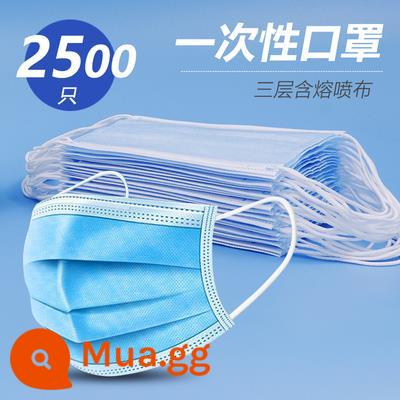 50 chiếc 100 chiếc trong kho mặt nạ dùng một lần độc quyền ba lớp bảo vệ chống bụi thoáng khí cho người lớn dành cho nam và nữ. - 2500 miếng (màu xanh dành cho người lớn)