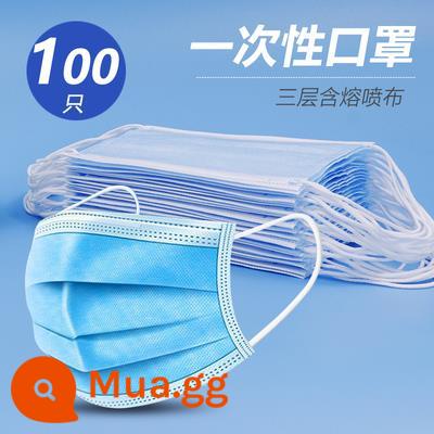 50 chiếc 100 chiếc trong kho mặt nạ dùng một lần độc quyền ba lớp bảo vệ chống bụi thoáng khí cho người lớn dành cho nam và nữ. - 100 miếng (màu xanh dành cho người lớn)