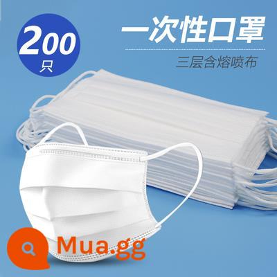 50 chiếc 100 chiếc trong kho mặt nạ dùng một lần độc quyền ba lớp bảo vệ chống bụi thoáng khí cho người lớn dành cho nam và nữ. - 200 miếng (màu trắng cho người lớn)