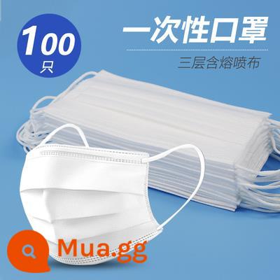 50 chiếc 100 chiếc trong kho mặt nạ dùng một lần độc quyền ba lớp bảo vệ chống bụi thoáng khí cho người lớn dành cho nam và nữ. - 100 miếng (màu trắng dành cho người lớn)