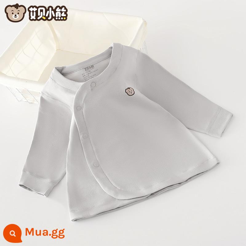 Quần áo mùa thu cho bé sơ sinh đứng tất cả cotton nguyên chất loại A mỏng mùa xuân và mùa thu quần vệ sinh trẻ em không xương một mảnh quần lót - Túi chéo màu xám