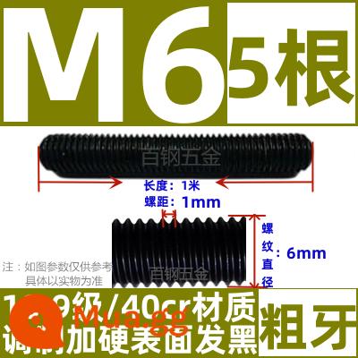 Thanh vít cường độ cao 8,8/10,9/12,9 thanh ren đầy đủ lớp ren vít đầy ren M6M8M10-M64 - Cam 10.9 loại M6 (giá 5 cái