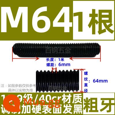 Thanh vít cường độ cao 8,8/10,9/12,9 thanh ren đầy đủ lớp ren vít đầy ren M6M8M10-M64 - Cấp 10,9 M64*1 mét