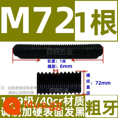 Thanh vít cường độ cao 8,8/10,9/12,9 thanh ren đầy đủ lớp ren vít đầy ren M6M8M10-M64 - Cấp 10,9 M72*1 mét