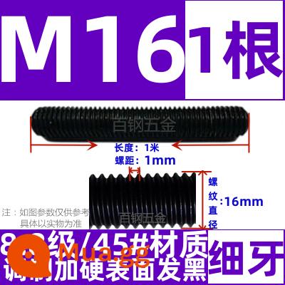 Thanh vít cường độ cao 8,8/10,9/12,9 thanh ren đầy đủ lớp ren vít đầy ren M6M8M10-M64 - Răng mịn M16*1 răng*1 mét