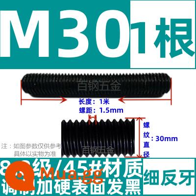 Thanh vít cường độ cao 8,8/10,9/12,9 thanh ren đầy đủ lớp ren vít đầy ren M6M8M10-M64 - Ren ngược M30*1.5*1 mét