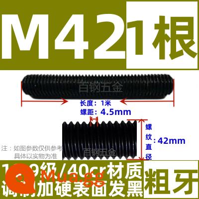 Thanh vít cường độ cao 8,8/10,9/12,9 thanh ren đầy đủ lớp ren vít đầy ren M6M8M10-M64 - Cấp độ lục lam 10,9 M42*1 mét