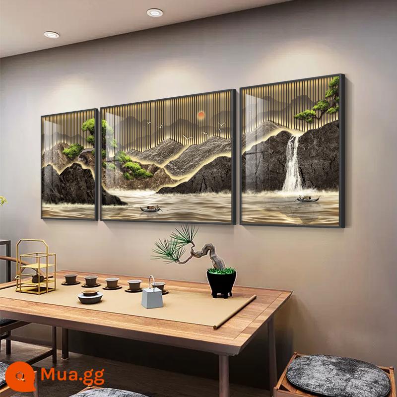 Hoan nghênh Songxin phong cách Trung Quốc phòng khách tranh trang trí bộ ba Zen phòng trà sofa nền tranh treo tường nghiên cứu phong cảnh tranh treo - Thiền cảnh C