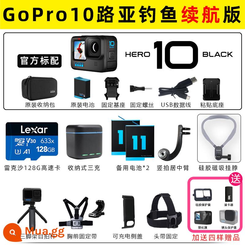 Camera thể thao GoPro HERO10/11/9 Luya cưỡi ngựa ngoài trời camera đi câu cá chuyên nghiệp dog 9 - Phiên bản pin câu cá thu hút GoPro10 của Ngân hàng Quốc gia