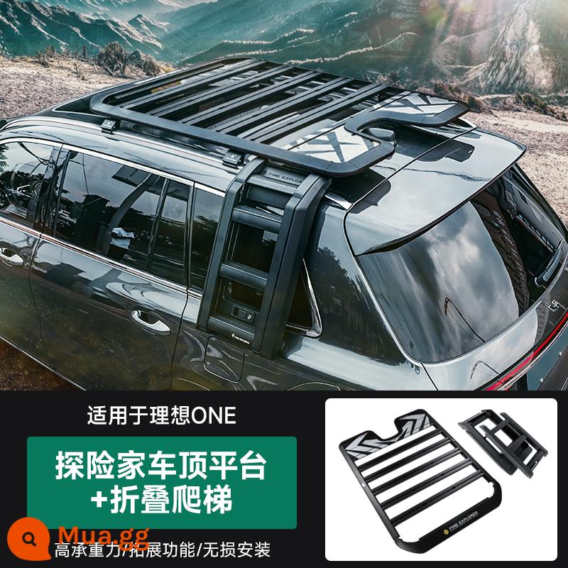 Lý Tưởng L7/L8/L9ONE Explorer Mái Nền Tảng Để Hành Lý Mở Rộng Đa Chức Năng Tán Bên Lều Sửa Đổi Phần - MỘT lý tưởng [Sàn mái + Thang gấp]