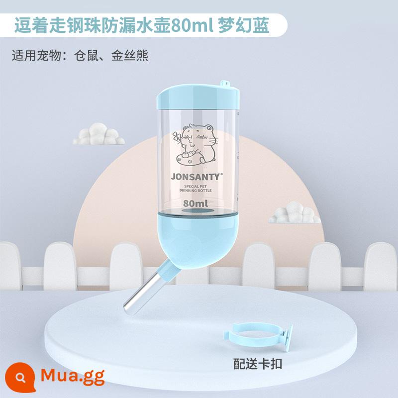 Thú cưng thỏ Shangtian đài phun nước uống tự động cho ăn và uống nước cho chuột hamster chinchilla chuột lang bóng đặc biệt bình nước nguồn cung cấp chai - [Hamster Khuyến Nghị] Bình Nước Chống Rò Rỉ Chính Hãng - 80ml - Xanh Fantasy