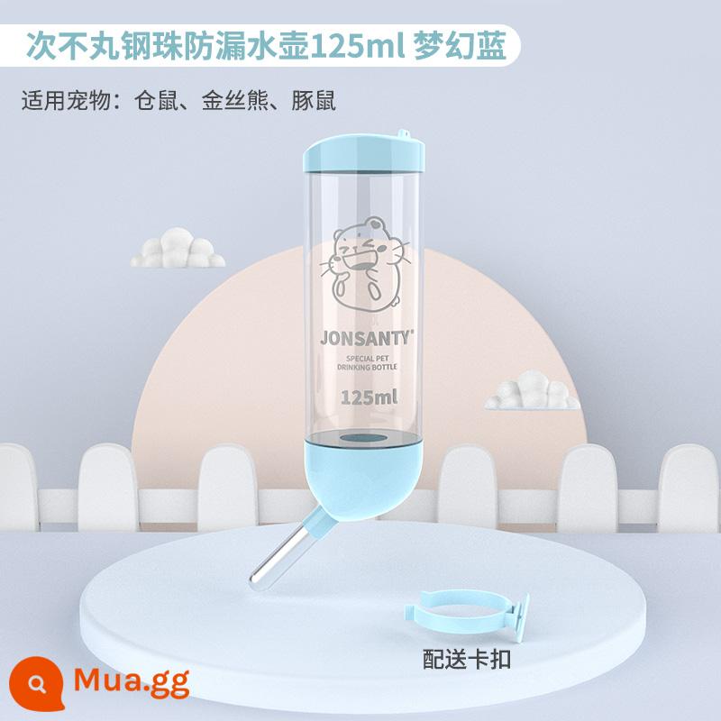 Thú cưng thỏ Shangtian đài phun nước uống tự động cho ăn và uống nước cho chuột hamster chinchilla chuột lang bóng đặc biệt bình nước nguồn cung cấp chai - Ấm siêu tốc bi thép chống rò rỉ - 125ml - Fantasy Blue