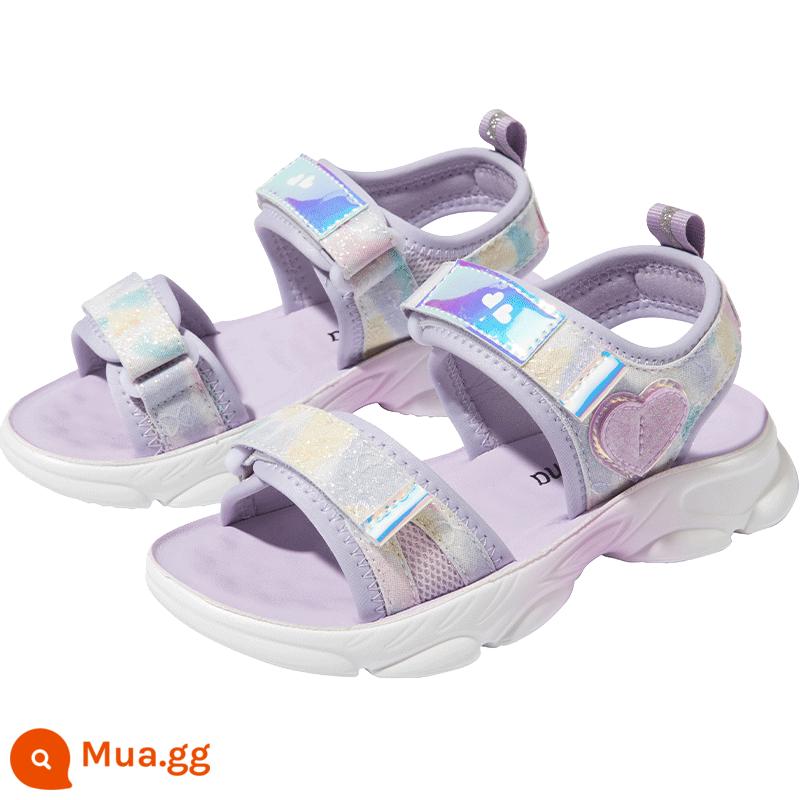 Giày trẻ em Disha giày sandal bé gái thể thao mùa hè công chúa lớn cho trẻ em đế mềm giày mới mùa hè bé gái giày trẻ em - Tím 702