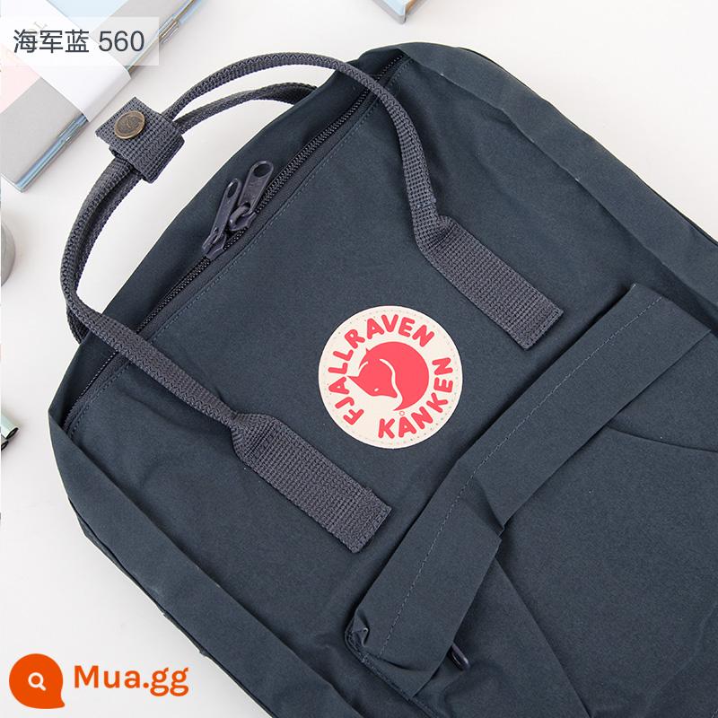 Ba lô kanken chính hãng cáo bắc cực / fjallraven Thụy Điển ba lô đi học cổ điển mini nam nữ - Màu xanh hải quân 560