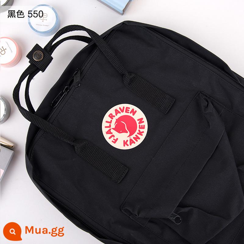 Ba lô kanken chính hãng cáo bắc cực / fjallraven Thụy Điển ba lô đi học cổ điển mini nam nữ - Đen 550