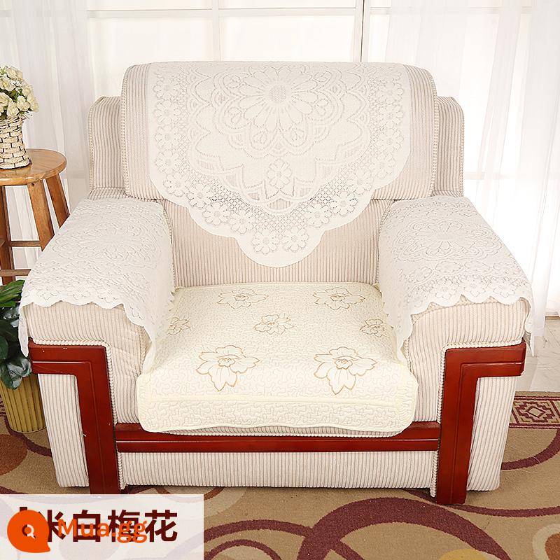 Đơn giản và thời trang sofa sofa ghế sofa đệm văn phòng SOFA Tay trống trên chiếc khăn lưng dày - Hoa mận trắng muốt