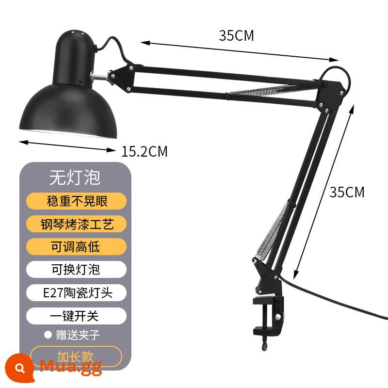 Đèn bàn gấp cánh tay dài có thể thay đổi bóng đèn văn phòng làm việc ký túc xá sinh viên bàn cạnh giường ngủ chuyên dụng bảo vệ mắt học tập - Phiên bản mở rộng [clip] + không có bóng đèn