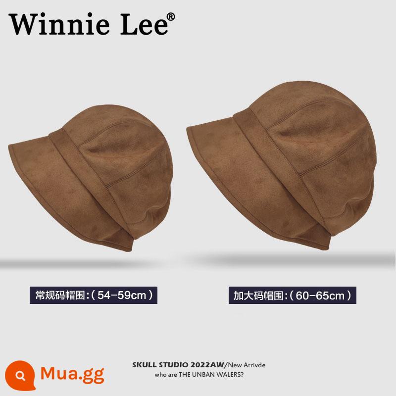 Winnie Lee Mũ Đầu Lớn Nữ Mùa Thu Đông Mũ Người Cá Mũ Beret Mũ Bát Giác Ba Trong Một Mặt Lớn - màu caramel