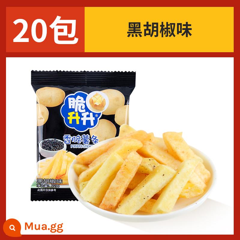 Mật ong Shengsheng giòn Kem Khoai tây chiên giòn Hương vị nguyên bản 50 gói Fresh Cut Crispy Raw Net Red Snacks Snacks Snacks - [20 gói] Hương tiêu đen*20 gói