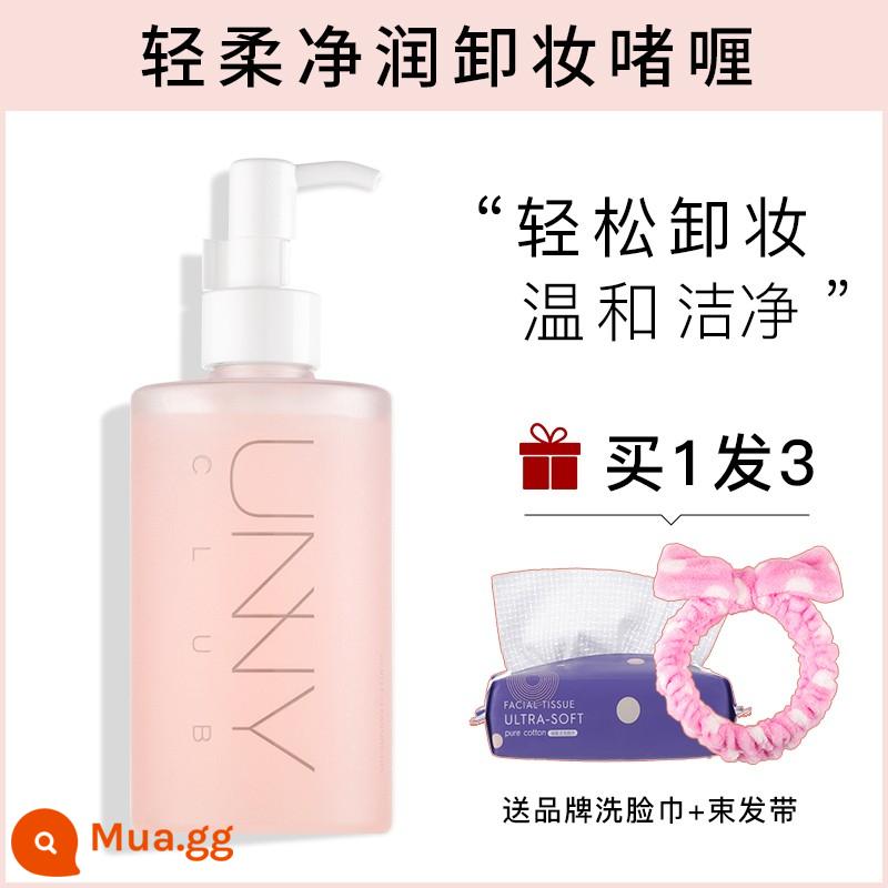 gel tẩy trang unny dầu tẩy trang nước tẩy trang face nữ nhẹ nhàng làm sạch da nhạy cảm mắt môi face kem sữa tẩy trang 3 trong 1 - 250,3g Khăn mặt + dây buộc tóc miễn phí