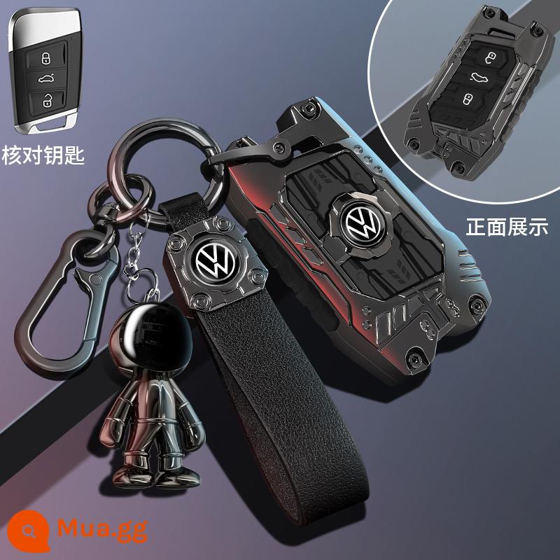 Vỏ chìa khóa Volkswagen Tiguanl Lavida plus Sagitar Bora polo Lingdu Tange Tanyue Tu Yue Tuang X vỏ xe - Súng G phong cách Punk đen + dây rộng + phi hành gia