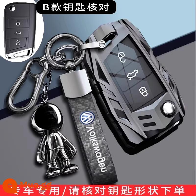 Vỏ chìa khóa Volkswagen Tiguanl Lavida plus Sagitar Bora polo Lingdu Tange Tanyue Tu Yue Tuang X vỏ xe - Mặt dây chuyền phi hành gia dây thừng tùy chỉnh màu đen của Fox Model B