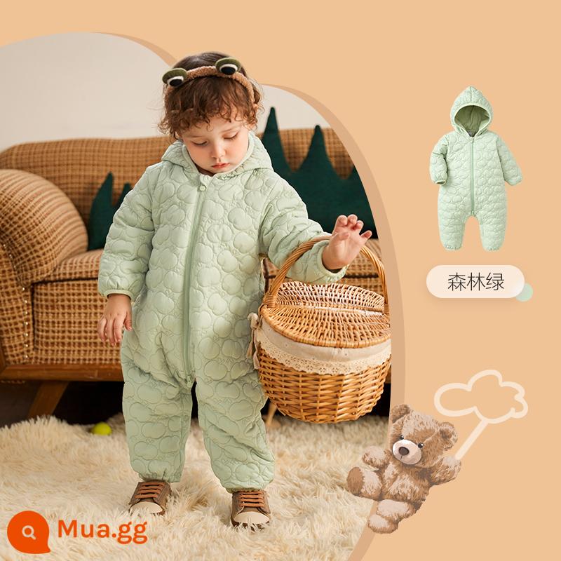 Balabala bé trang jumpsuit bé bông romper shop trẻ em áo khoác bông mùa đông 2022 mới quần áo trẻ em dày dặn - Hồng xanh 40339-208422120208