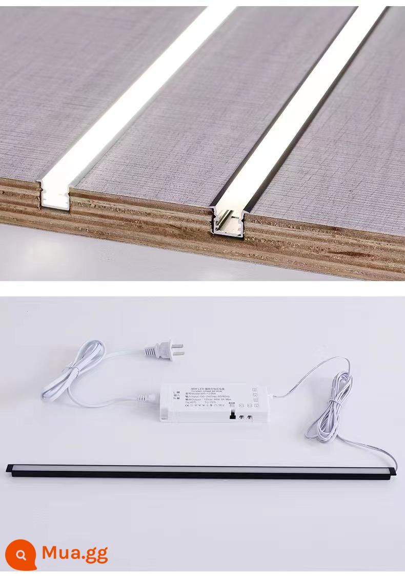 1010mm tổng thể tủ đèn dòng đèn laminate khe cắm đèn 11mm × 11mm tùy chỉnh cửa hàng đèn led gia đình nhúng - Màu đen nhúng cao cấp 10cm với dây Dupont 2m