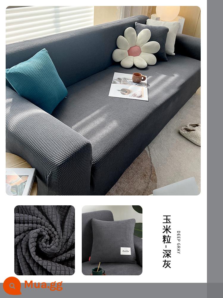 Bọc Ghế Sofa Tất Cả Bao Gồm Đa Năng Bốn Mùa Đàn Hồi Đa Năng Chống Mèo Xước Ghế Sofa Chống Trơn Trượt Chống Bụi Đa Năng Bao Khăn Vải - Xám đậm ♦Co giãn toàn diện ❤Không vón cục hay phai màu