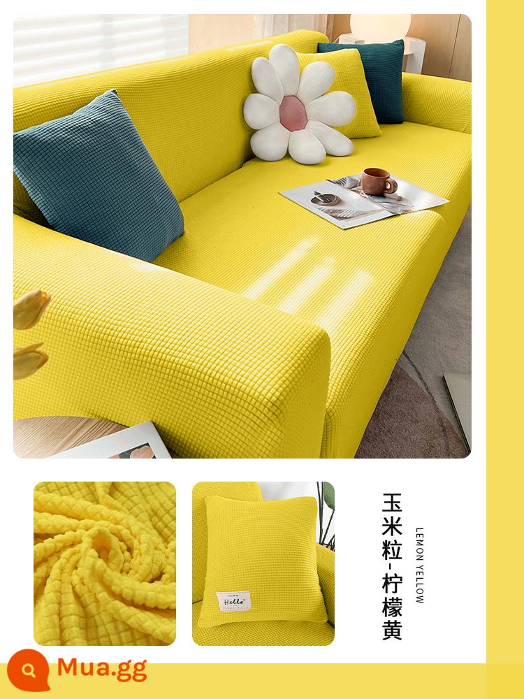 Bọc Ghế Sofa Tất Cả Bao Gồm Đa Năng Bốn Mùa Đàn Hồi Đa Năng Chống Mèo Xước Ghế Sofa Chống Trơn Trượt Chống Bụi Đa Năng Bao Khăn Vải - Màu vàng chanh ♦ Co giãn toàn diện ❤ không vón cục hay phai màu