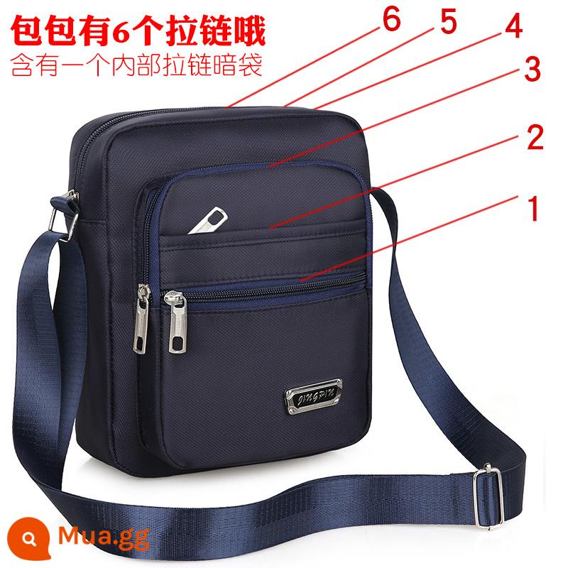 Túi nam bình thường là túi đeo vai bình thường Oxford Vải nhỏ Backpack Túi nam Túi Bag Tay Tay -Lifting Business Wave - [Nâng cấp kéo sáu] + [YZ3519 blue]