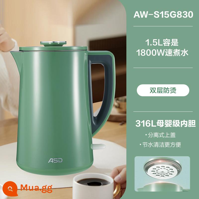 Aishida đun sôi ấm đun nước điện sưởi ấm tự động 304 Lớp thực phẩm - cỏ xanh